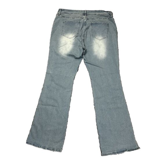 Fashion Nova Vintage Wash Blue Jeans Ankle Slits Women's Plus Sz 18 YJ23DN22 - Picture 2 of 12